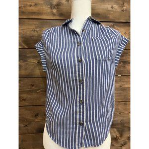 Women’s Japna‎ Blue and White Striped Button Down Blouse